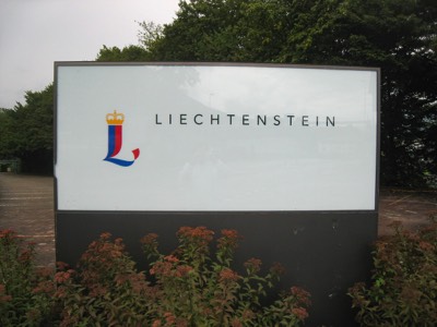 Liechtenstein border signage